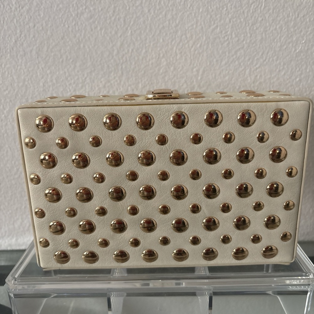 Urban Expressions Cream Clutch with Gold Accents